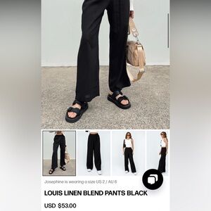Princess Polly black linen pants
